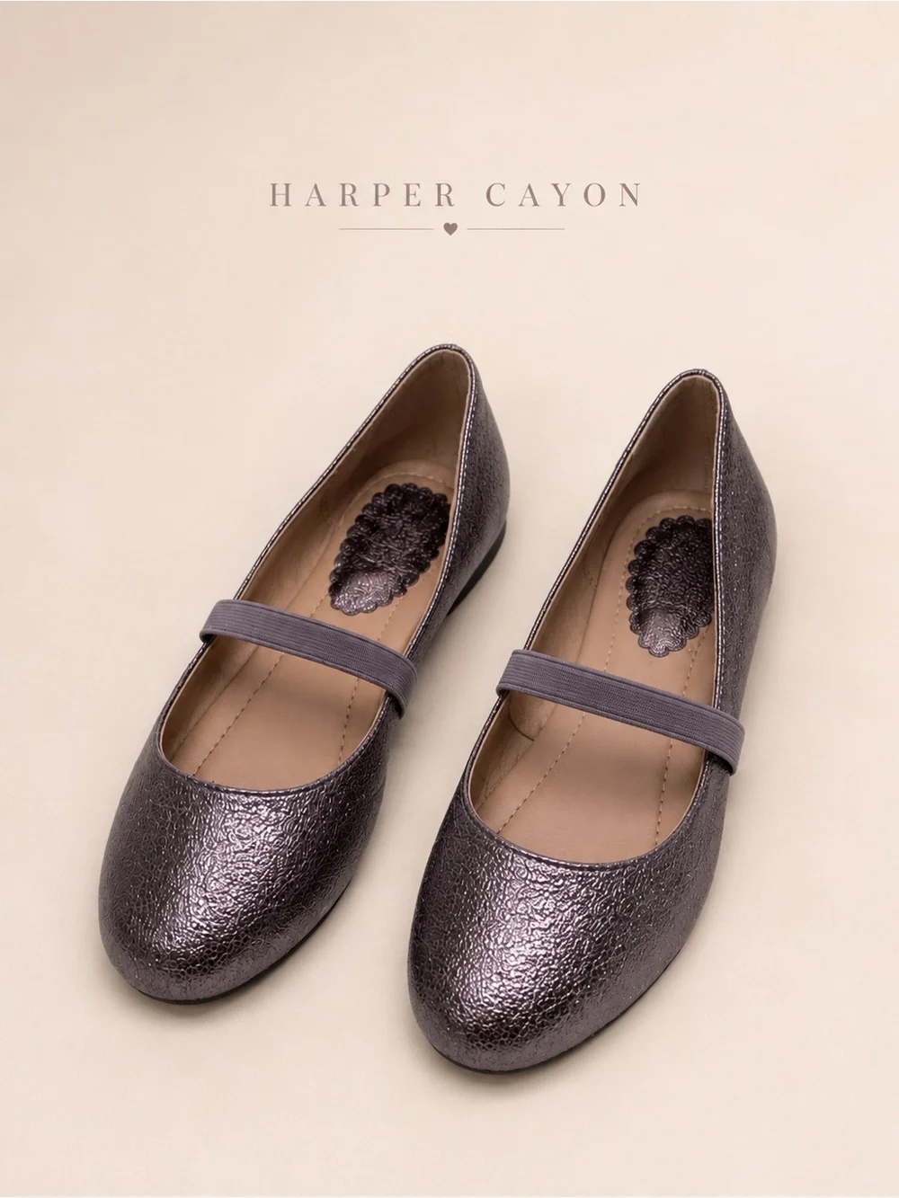 Harper Canyon Metallic Purple Pewter Mary Jane Ballet Flats